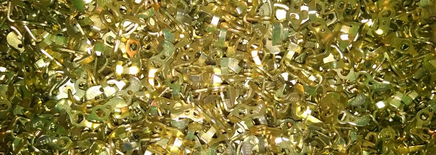 Yellow chromate zinc plated parts finished at Parker Metal Finishing in Greensboro NC
